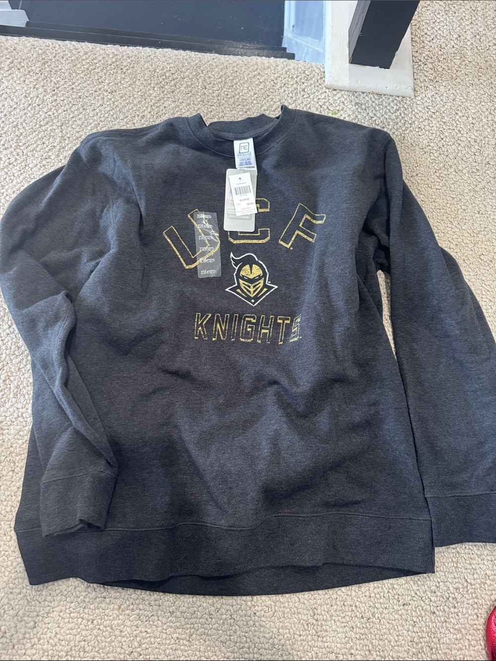Knights Apparel UCF Gray Crewneck with Gold Logo